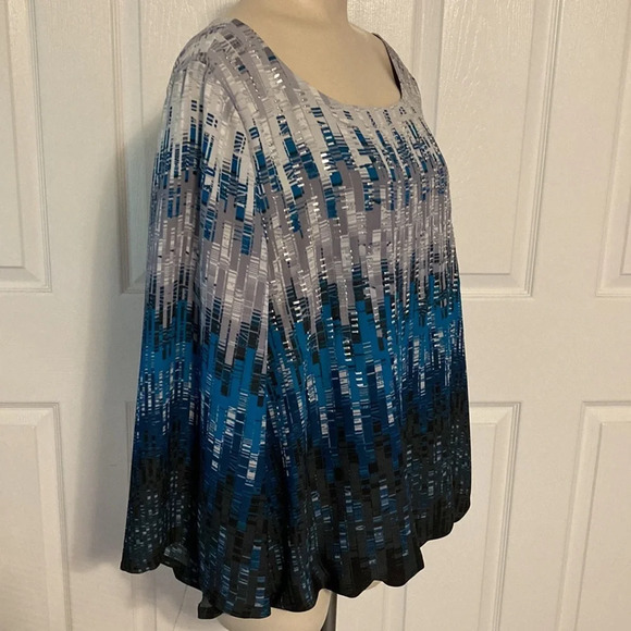 Alfani Wide Sleeve Blouson Abstract Print Embellished Blouse 16 - Picture 9 of 16